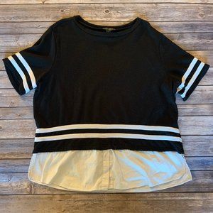 FOREVER 21 Sweater + Under Collar Shirt Top